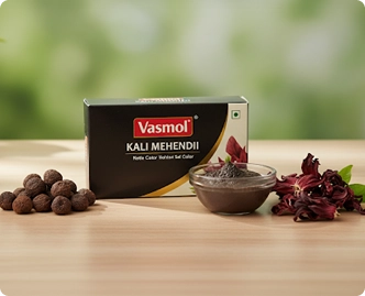 Vasmol Kesh Kala hair color product with natural ingredient positioning