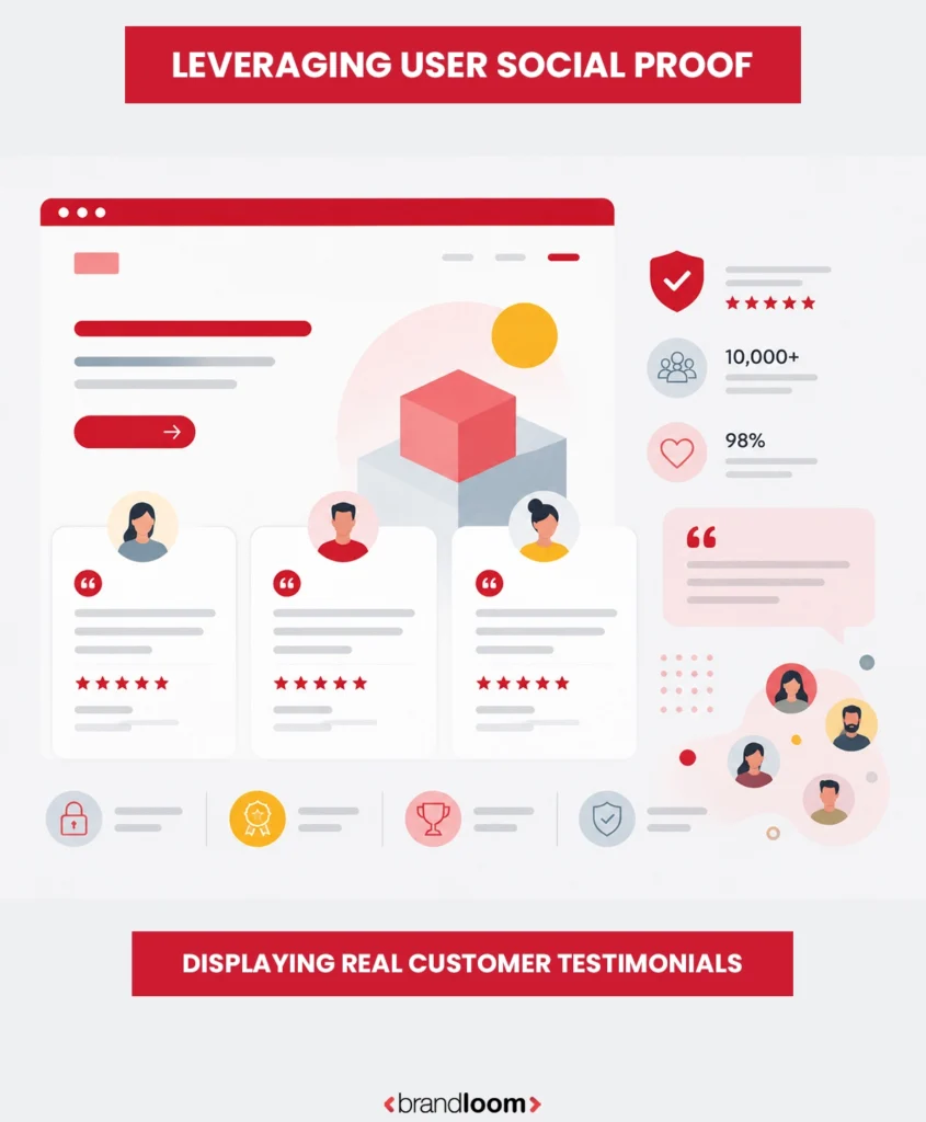 Displaying real customer testimonials