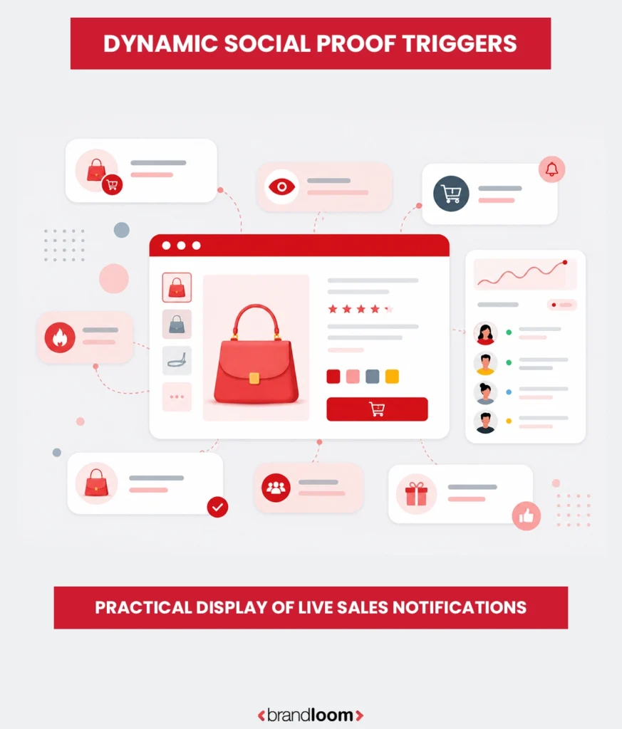 Practical display of live sales notifications